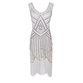 1920s Sheath/Column V-Neck Sequins Vintage Costume Party Dresses