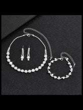 1 set Jewelry Three-piece Suit Imitation Pearl Necklace Bracelet Earrings Women's Retro Precious Petal Jewelry Set For Wedding Gift