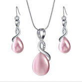 1 set Jewelry Set Drop Earrings For Women's Crystal Party Pendant Necklace