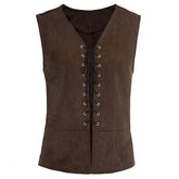 17th Century Vampire Pirate Knight Ritter Viking Celtic Knight Retro Vintage Punk & Gothic Medieval Renaissance Suede Vest