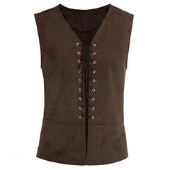 17th Century Vampire Pirate Knight Ritter Viking Celtic Knight Retro Vintage Punk & Gothic Medieval Renaissance Suede Vest