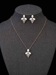 1 set Bridal Jewelry Two-piece Suit Rhinestone Imitation Diamond Necklace Earrings Women's Jewelry Set For Wedding Gift