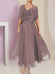 A-Line/Princess Short Sleeves Jacket Dresses Mother Of The Bride Dresses