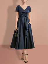 A-Line/Princess Short Sleeves V Neck Mother of the Bride Dresses