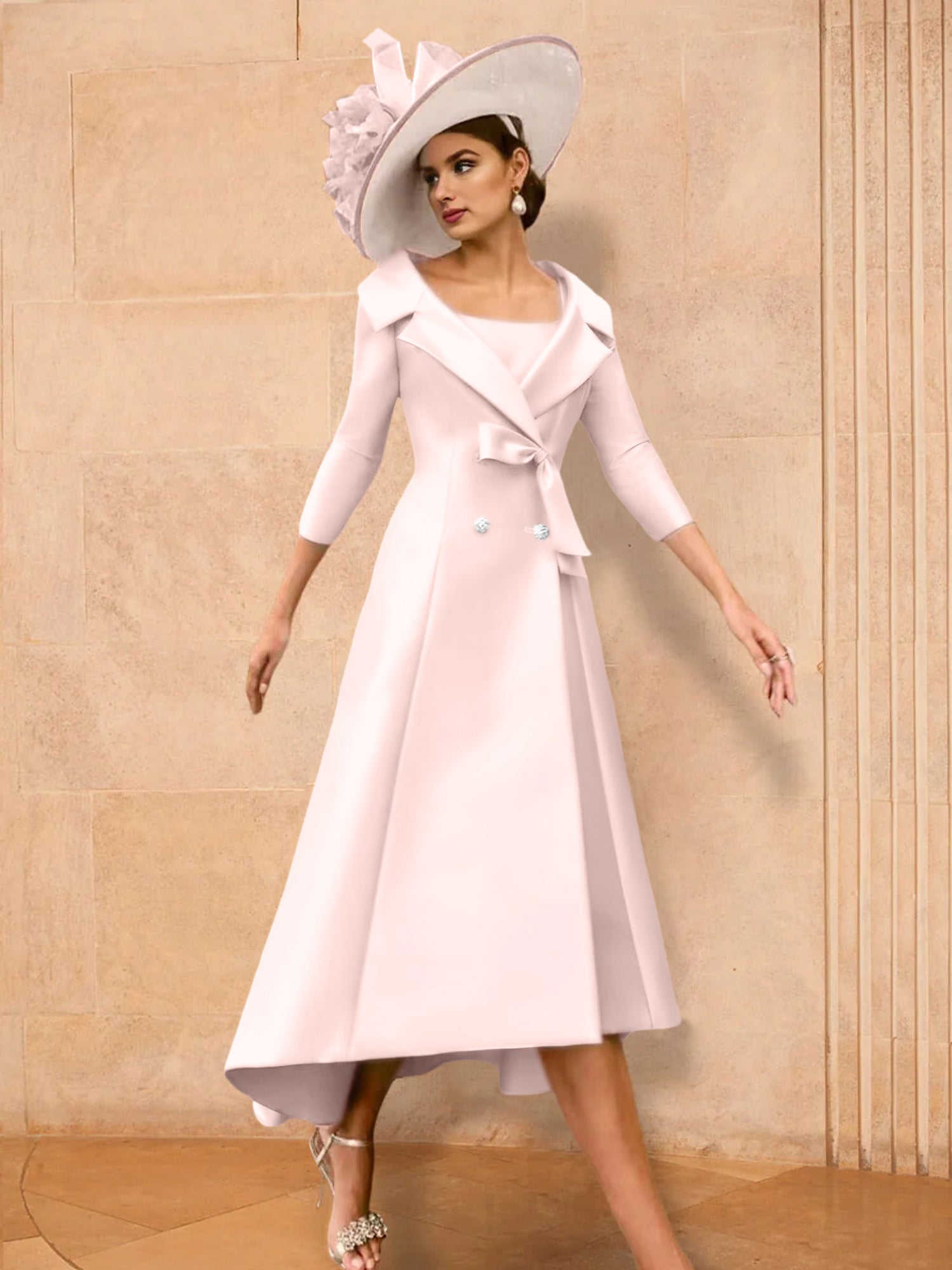 2 Pieces A-Line/Princess Long Sleeves Mother of the Bride Dresses with Bowknot