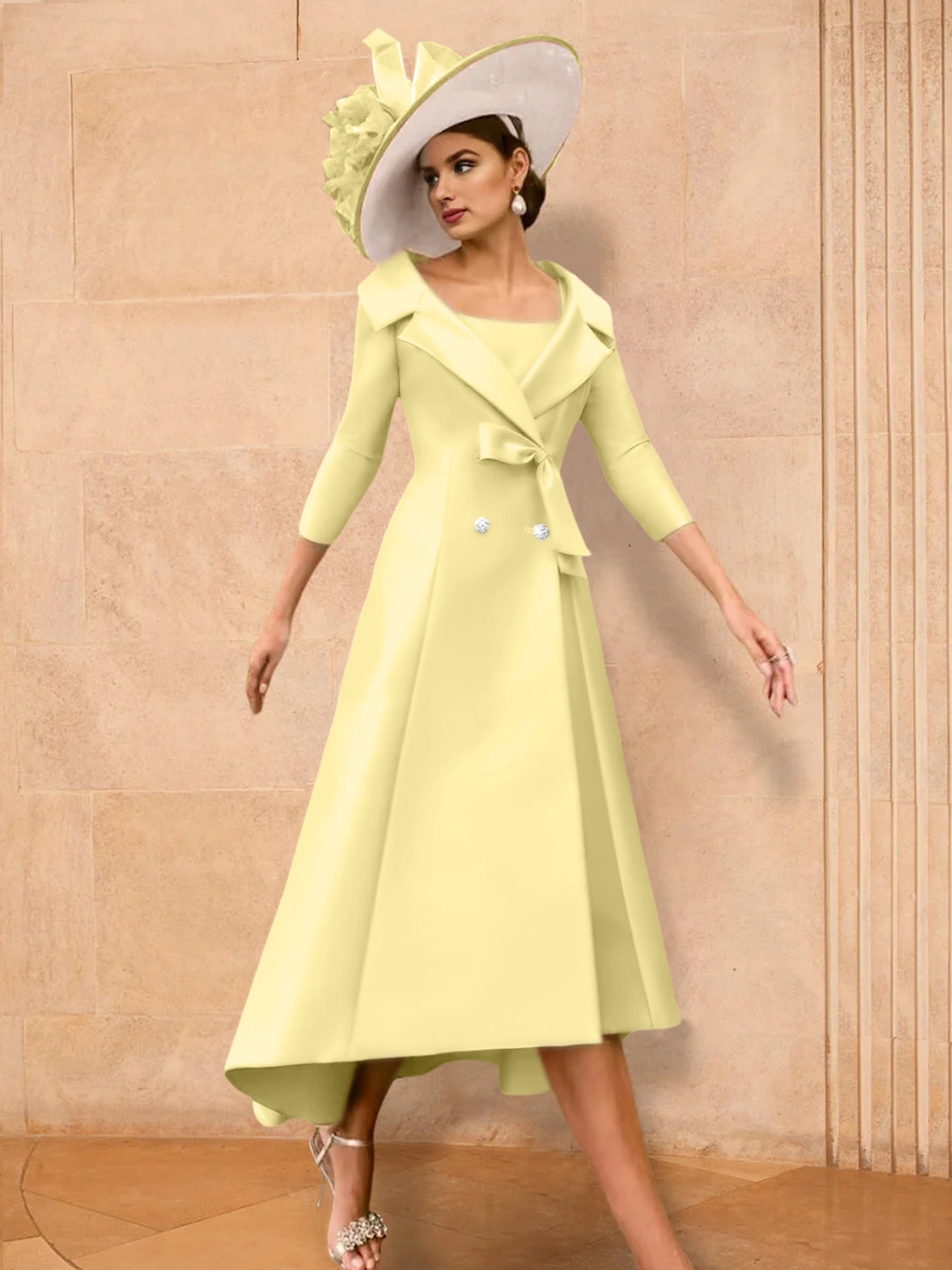 2 Pieces A-Line/Princess Long Sleeves Mother of the Bride Dresses with Bowknot