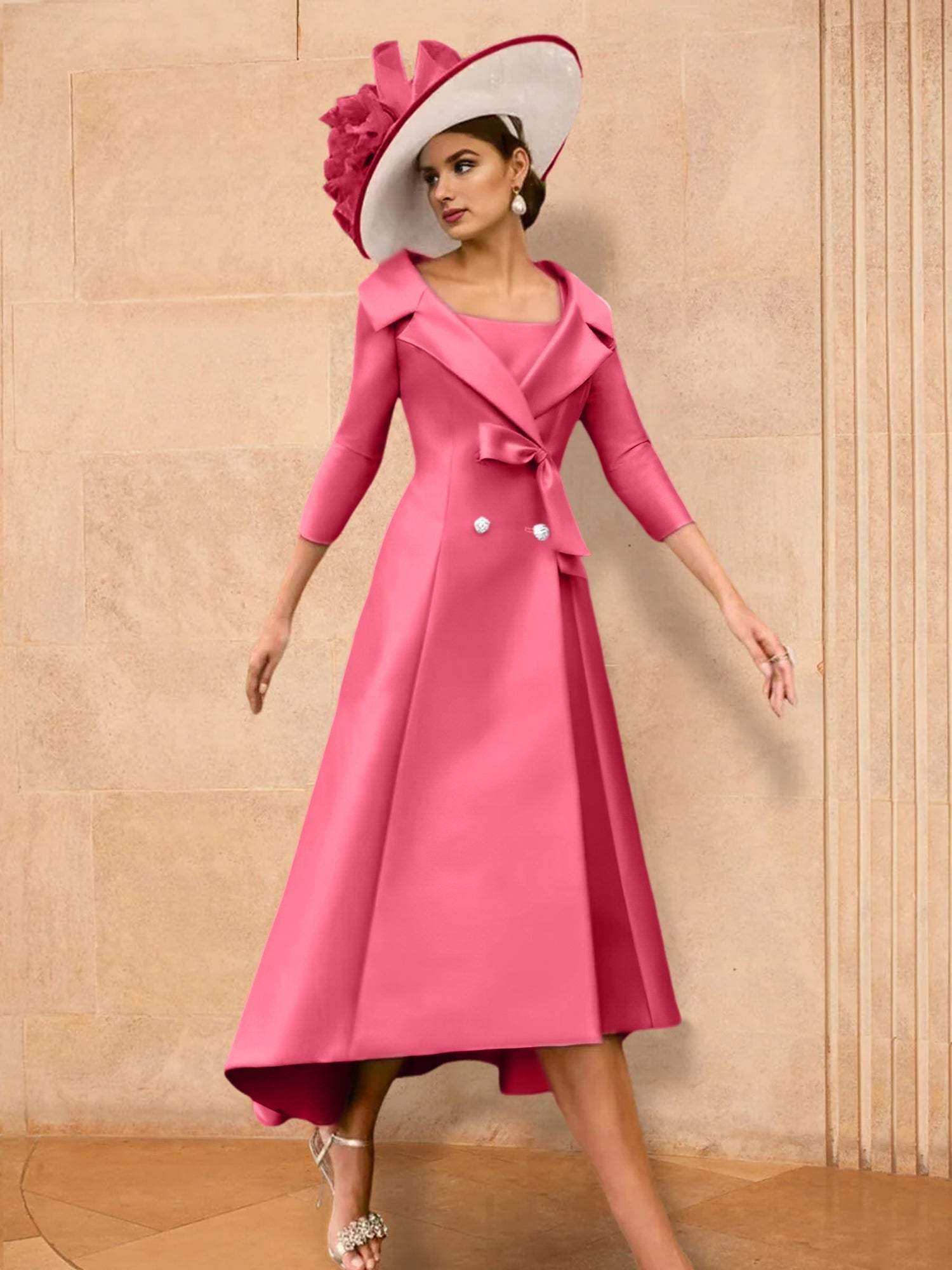 2 Pieces A-Line/Princess Long Sleeves Mother of the Bride Dresses with Bowknot