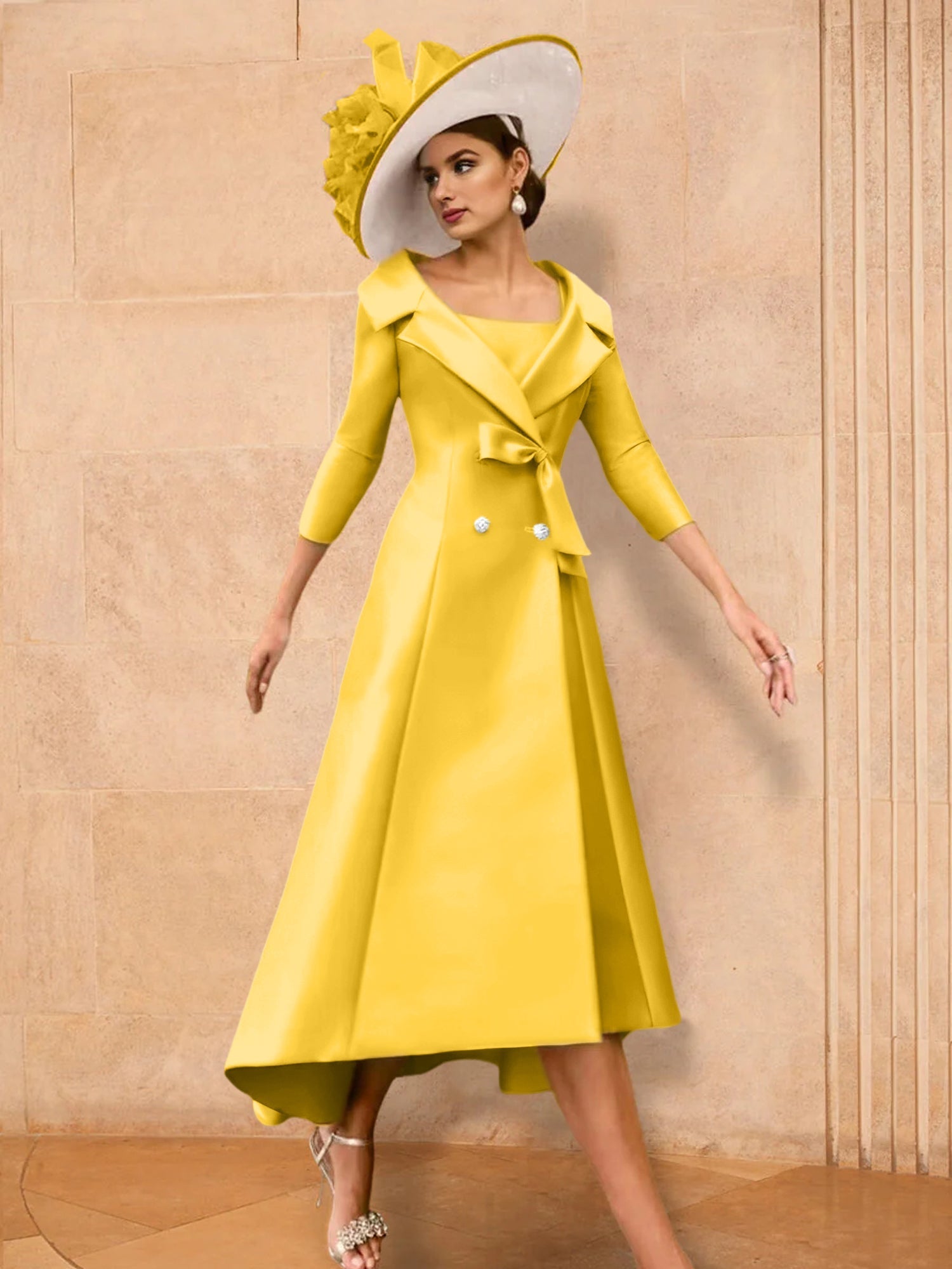 2 Pieces A-Line/Princess Long Sleeves Mother of the Bride Dresses with Bowknot