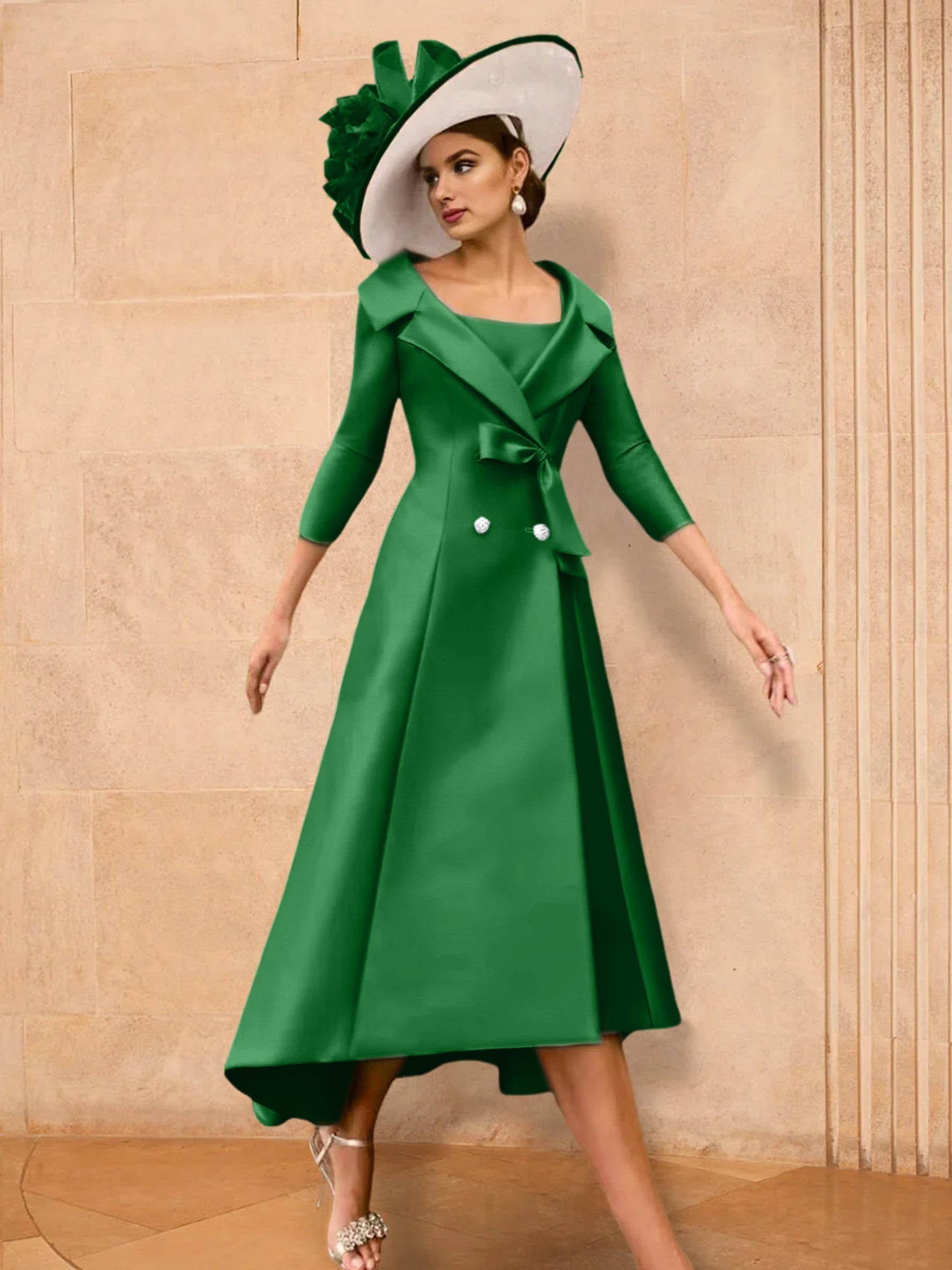 2 Pieces A-Line/Princess Long Sleeves Mother of the Bride Dresses with Bowknot
