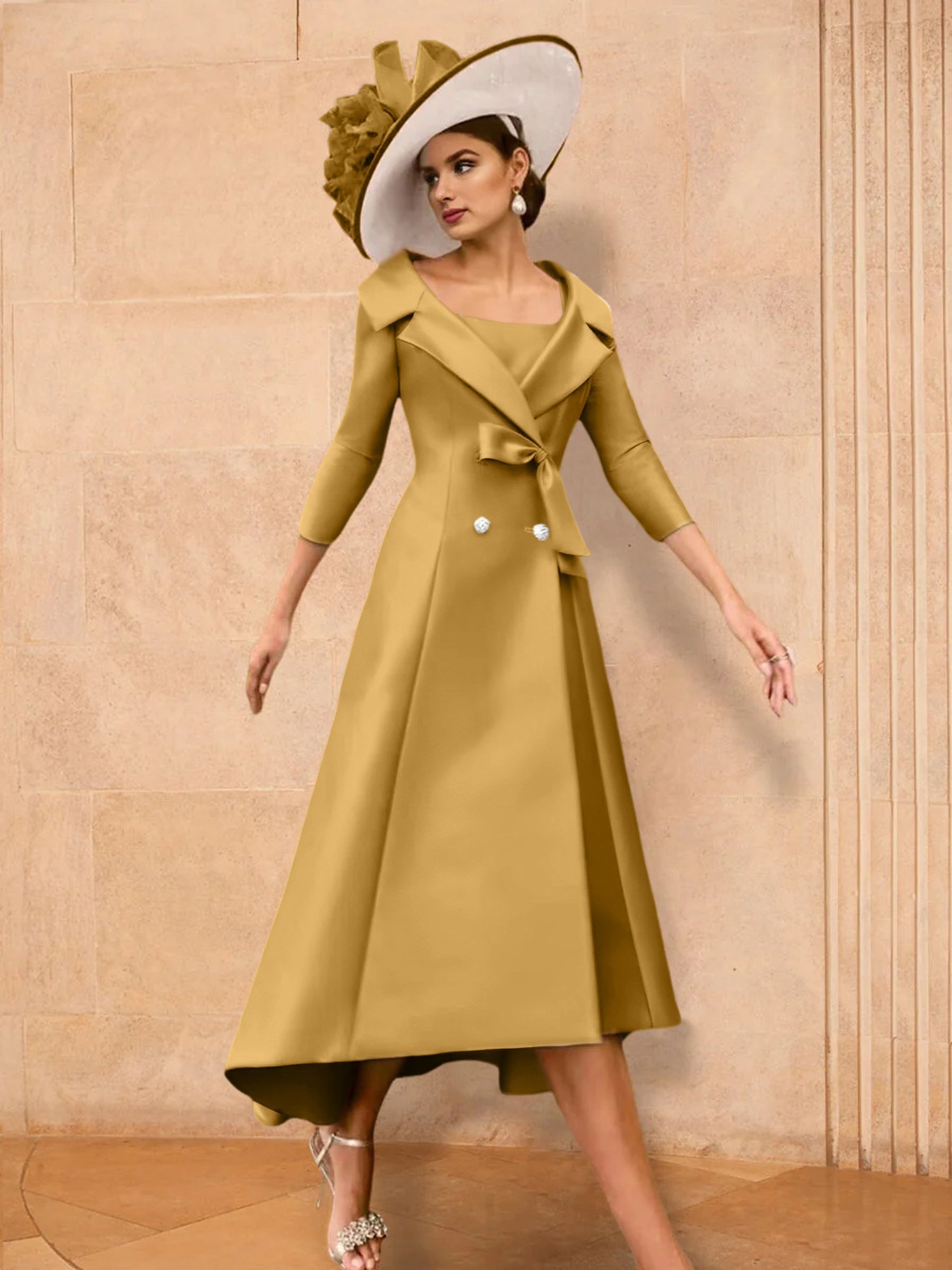 2 Pieces A-Line/Princess Long Sleeves Mother of the Bride Dresses with Bowknot
