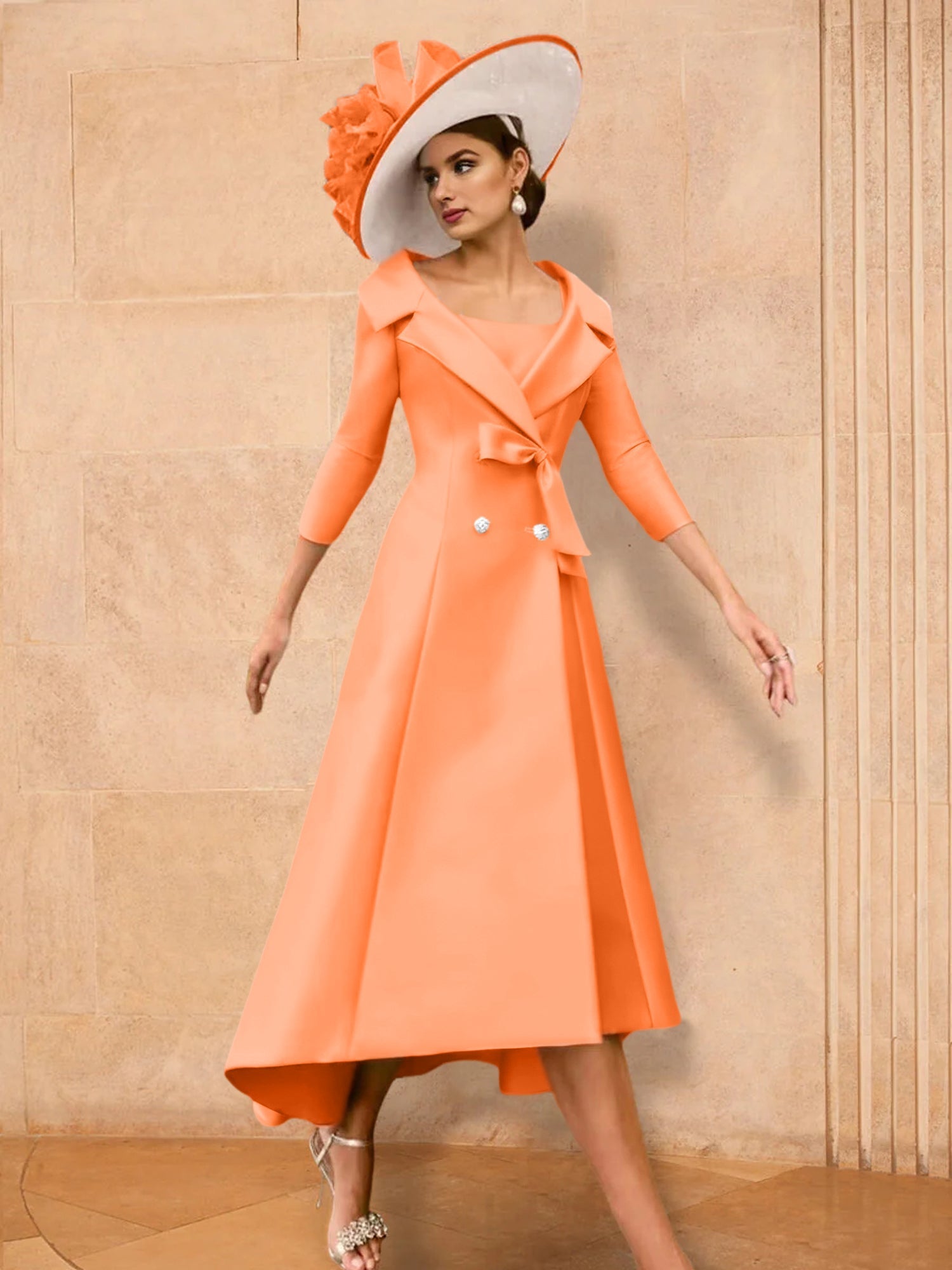 2 Pieces A-Line/Princess Long Sleeves Mother of the Bride Dresses with Bowknot