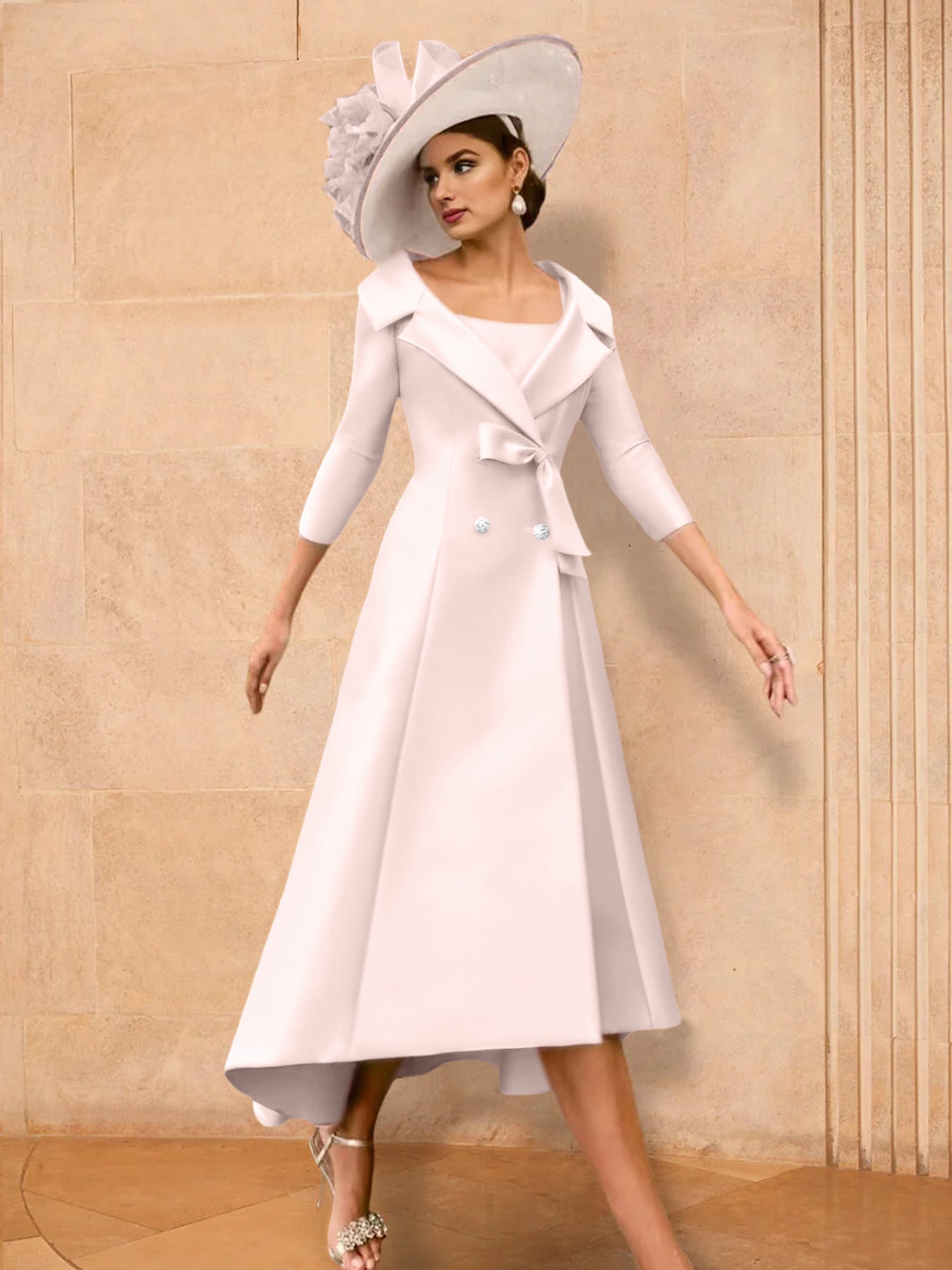 2 Pieces A-Line/Princess Long Sleeves Mother of the Bride Dresses with Bowknot
