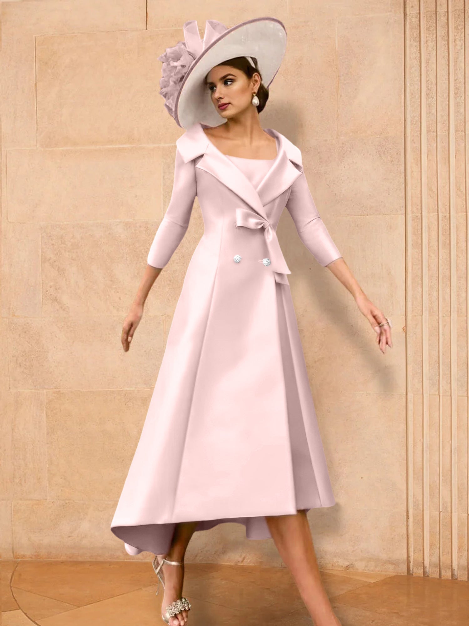 2 Pieces A-Line/Princess Long Sleeves Mother of the Bride Dresses with Bowknot
