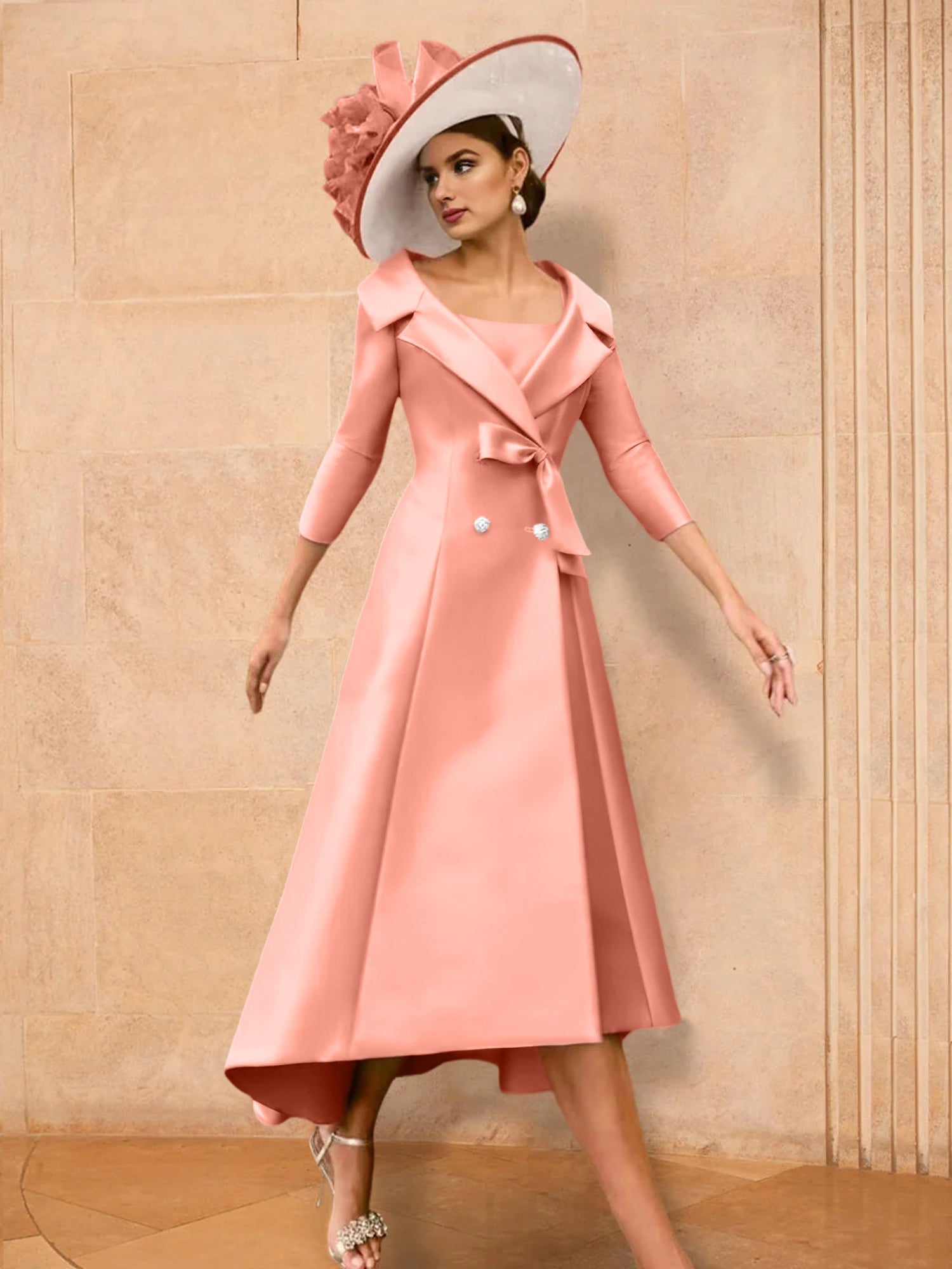 2 Pieces A-Line/Princess Long Sleeves Mother of the Bride Dresses with Bowknot
