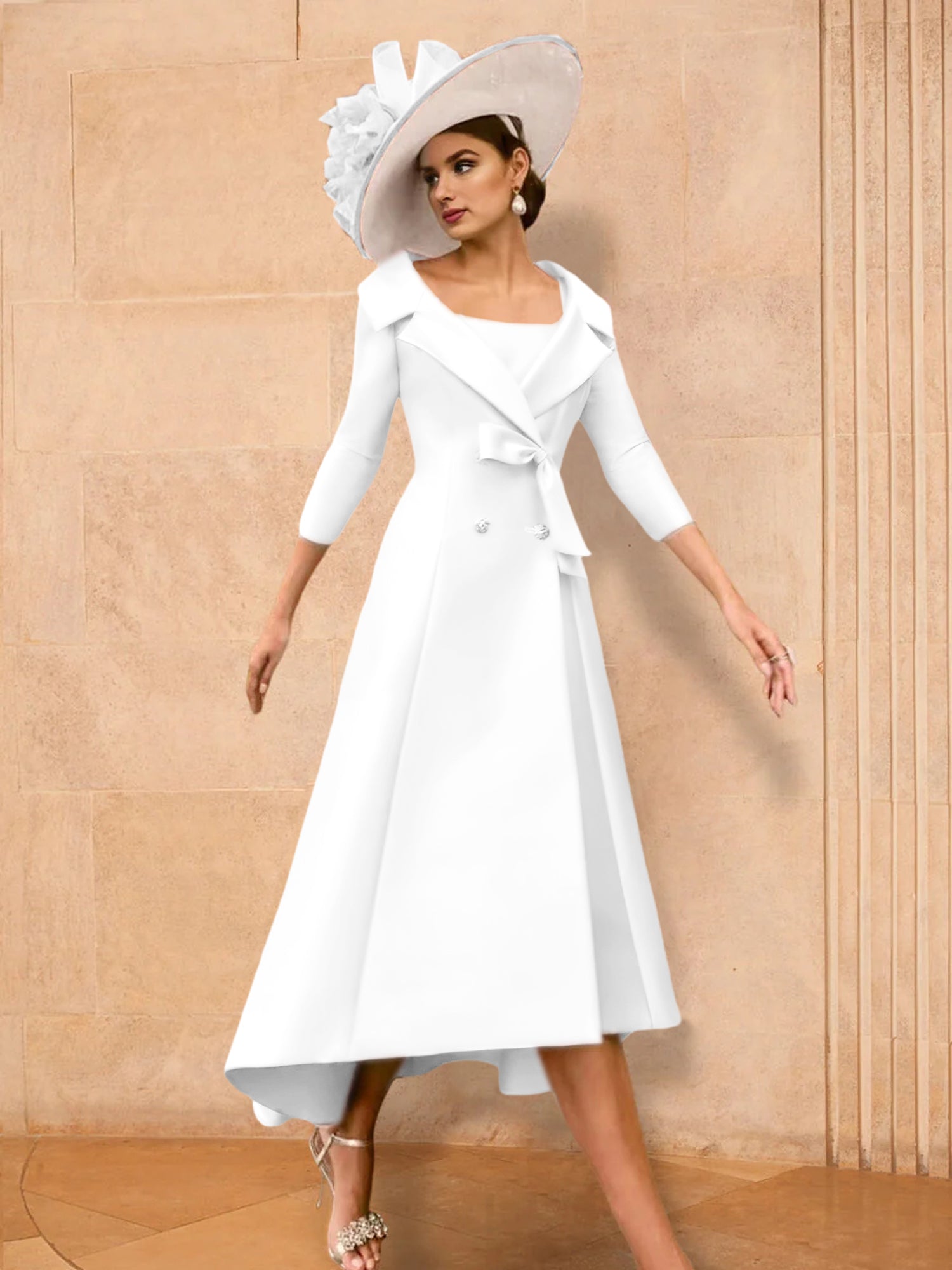 2 Pieces A-Line/Princess Long Sleeves Mother of the Bride Dresses with Bowknot