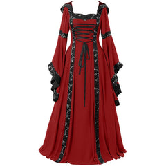 18th Century A-Line/Princess Square Neck Long Length Floor-Length Medieval Renaissance Celtic Fantasy Masquerade Party & Evening Dress