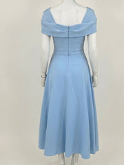 A Line/Princess Off-the-Shoulder Tea-Length Mother of the Bride Dresses with Bowknot
