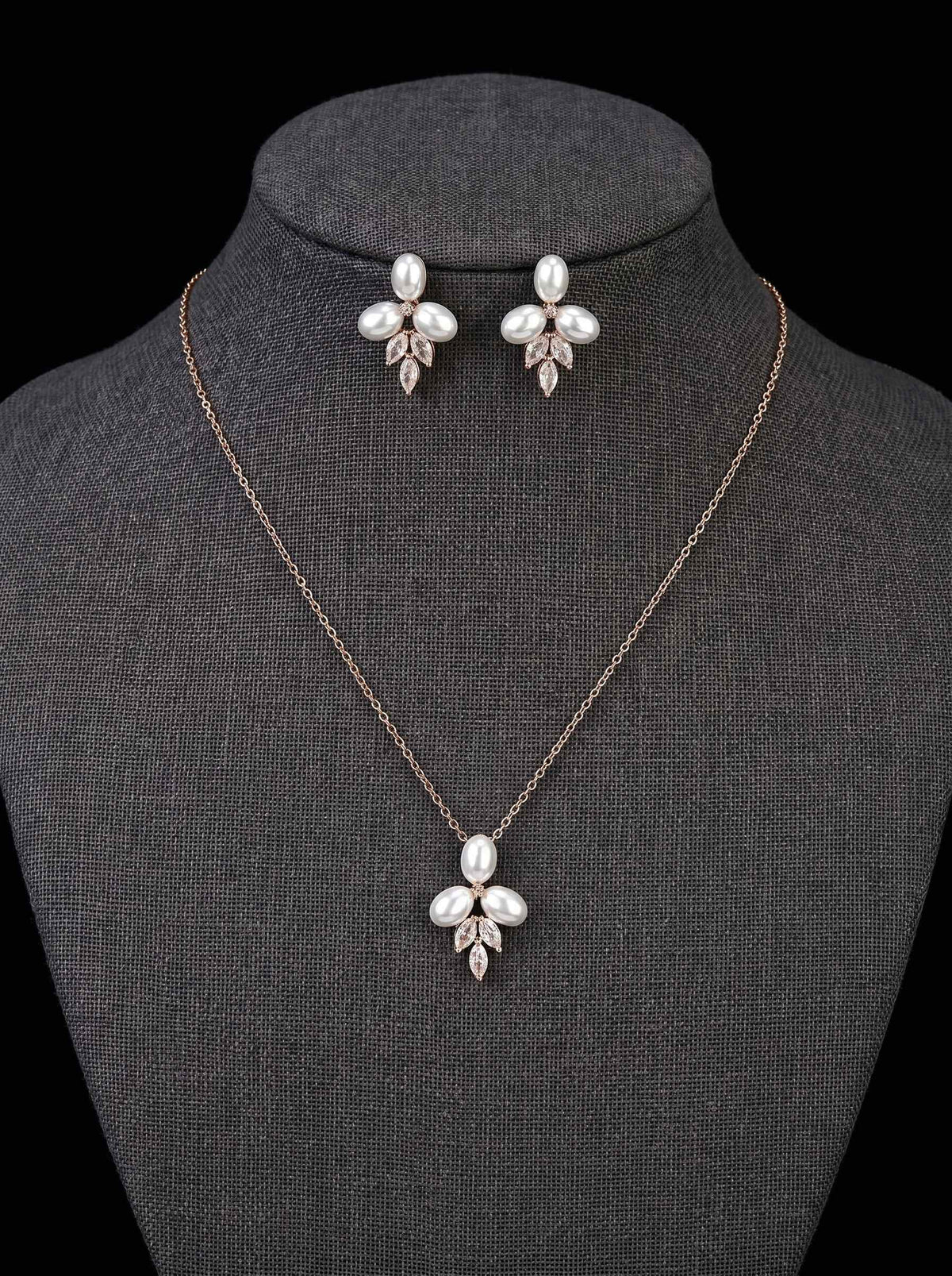 1 set Bridal Jewelry Two-piece Suit Rhinestone Imitation Diamond Necklace Earrings Women's Jewelry Set  For Wedding Gift