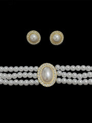 1 set Imitation Pearl Rhinestone Jewelry Earrings Necklace For Women's Wedding Gemstone Pendant Necklace Set