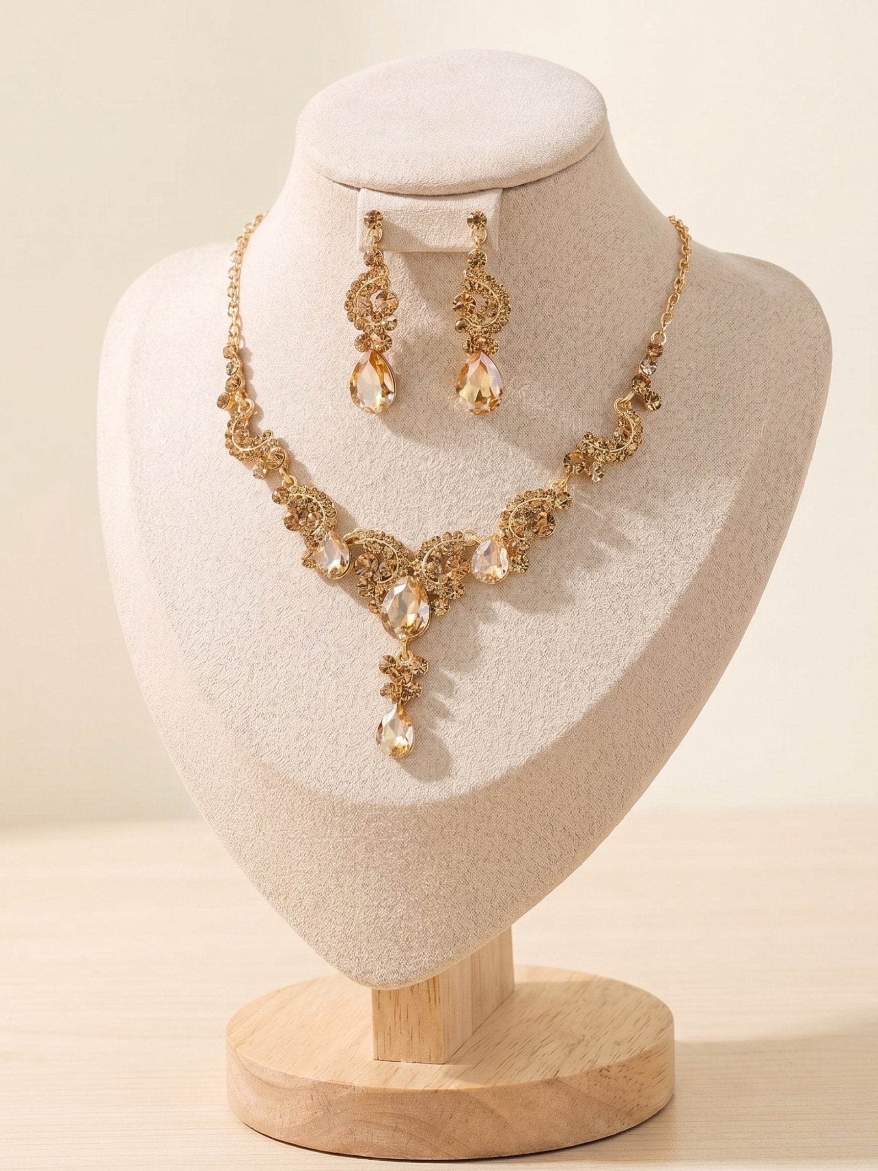 1 Set Bridal Jewelry Two-piece Elegant Zirconia Wedding Jewelry For Bride Earrings & Necklace