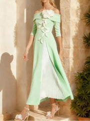 A-Line/Princess Ankle-Length Floral Elegant Mother of the Bride Dresses With 3D Flower