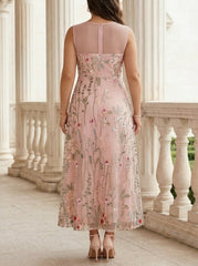 2 Pieces A-Line/Princess Scoop Chiffon Plus Size Mother of the Bride Dresses with Jacket Long Sleeves Ankle-Length Lace Floral