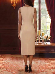 2 Pieces Chiffon Sheath/Column Scoop Mother of the Bride Dresses with Jacket Tea-Length 3/4 Sleeves Lace Floral