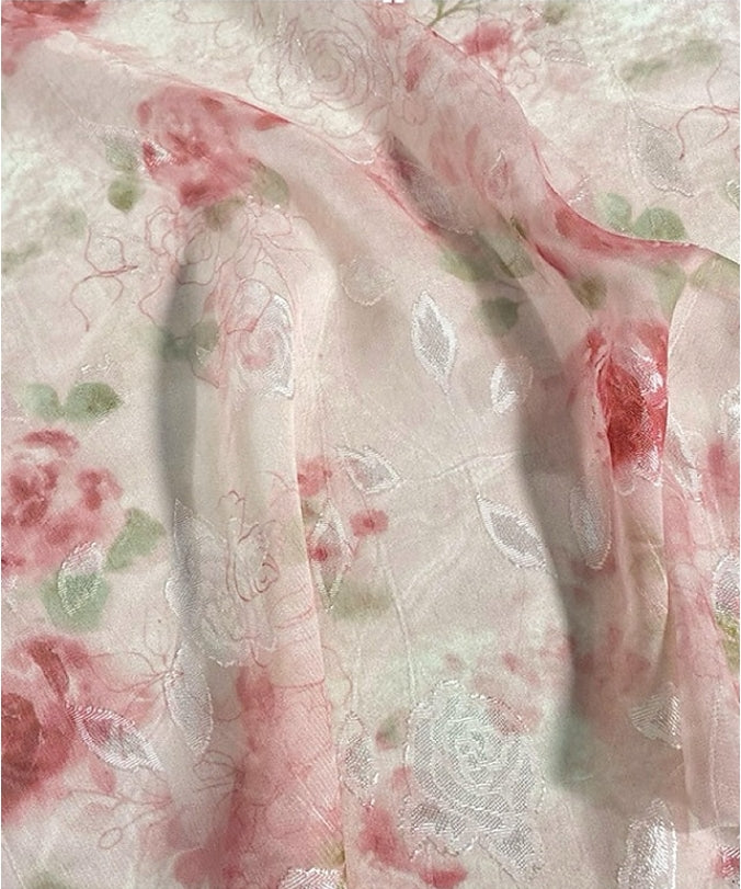 2 Pieces A-Line/Princess Scoop Chiffon Mother of the Bride Dresses with Wrap Floral Half Sleeves Tea-Length