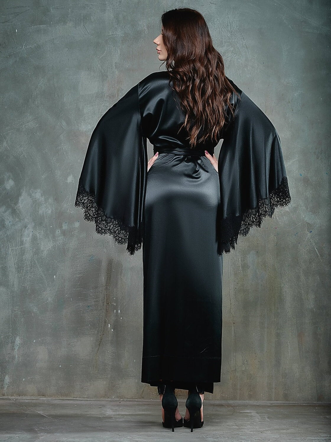 18th Century Bathrobe Goth Girl Women's Lace Vintage Yukata