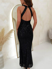 1920s Column/Sheath Halter Neck Sleeveless Ankle Length dresses