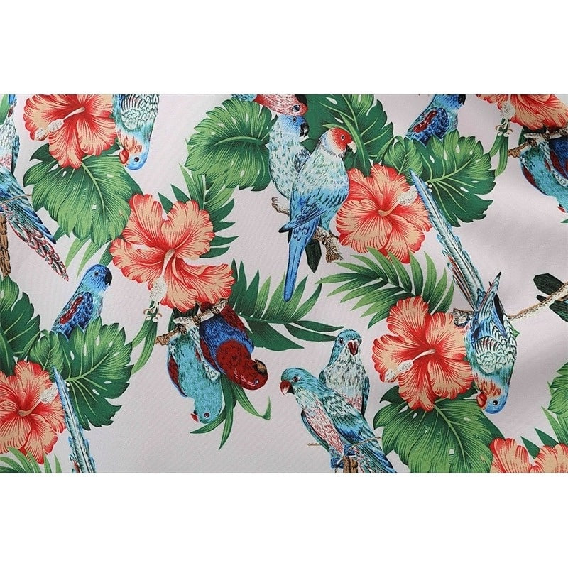 A-Line/Princess 1950s Scoop Short Sleeves Printed Floral Vintage Dresses