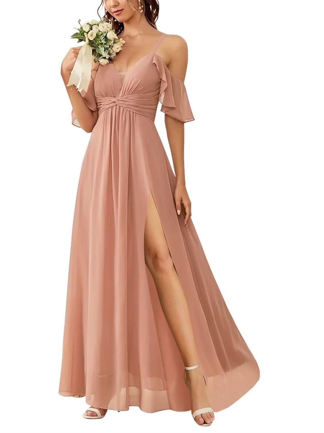A Line/Princess Off-the-Shoulder Floor-Length Bridesmaid Dresses