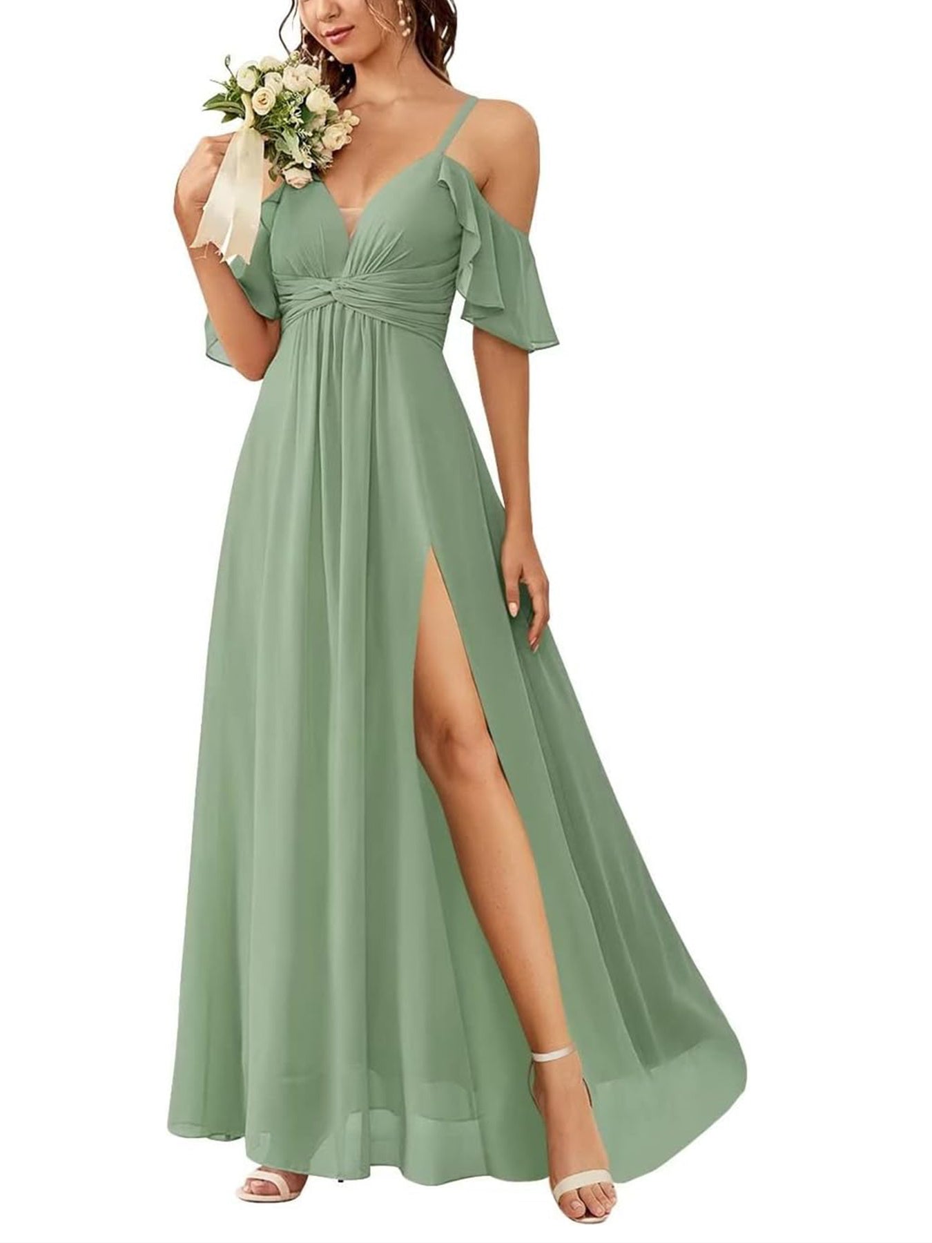 A Line/Princess Off-the-Shoulder Floor-Length Bridesmaid Dresses