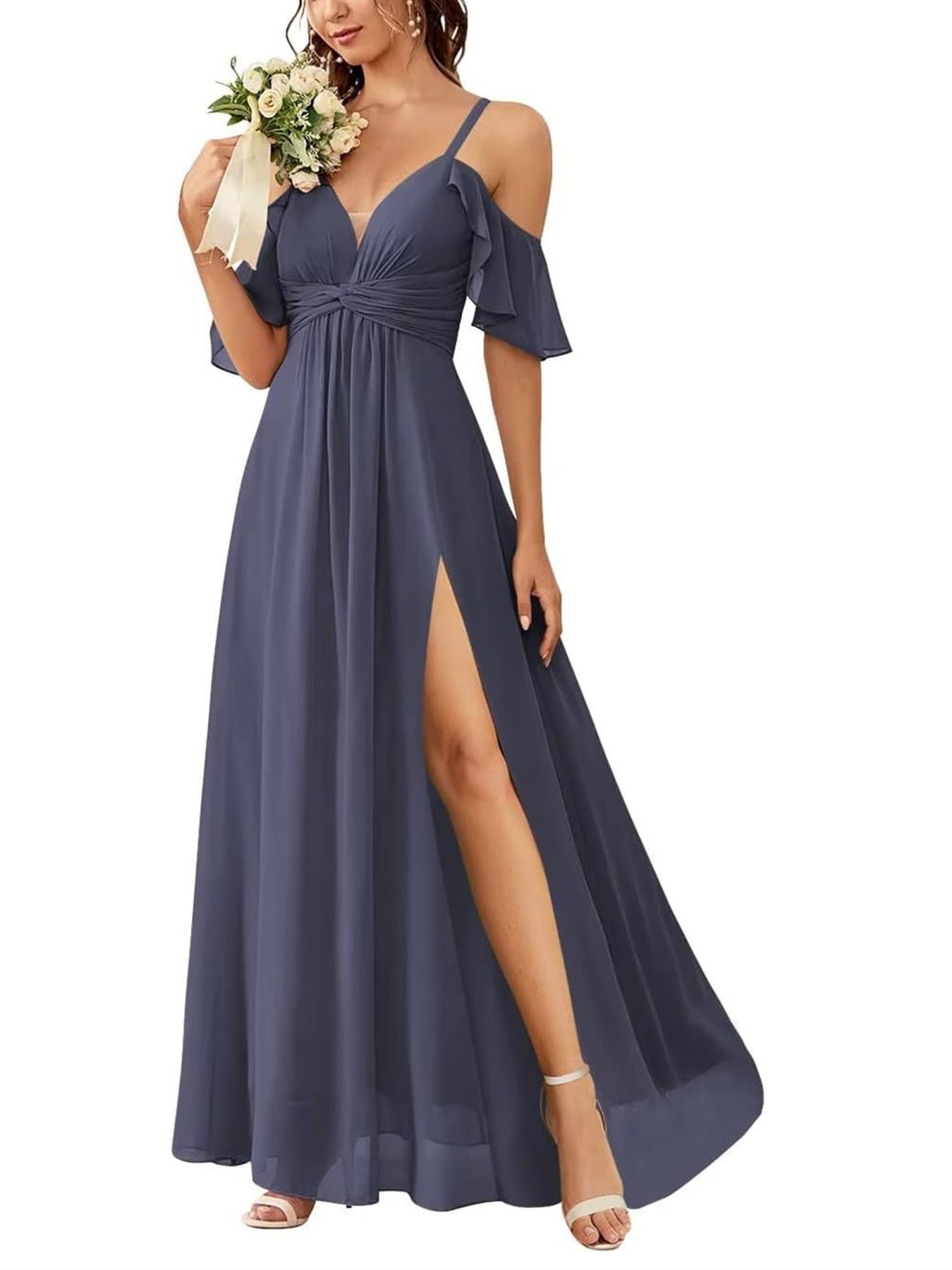 A Line/Princess Off-the-Shoulder Floor-Length Bridesmaid Dresses