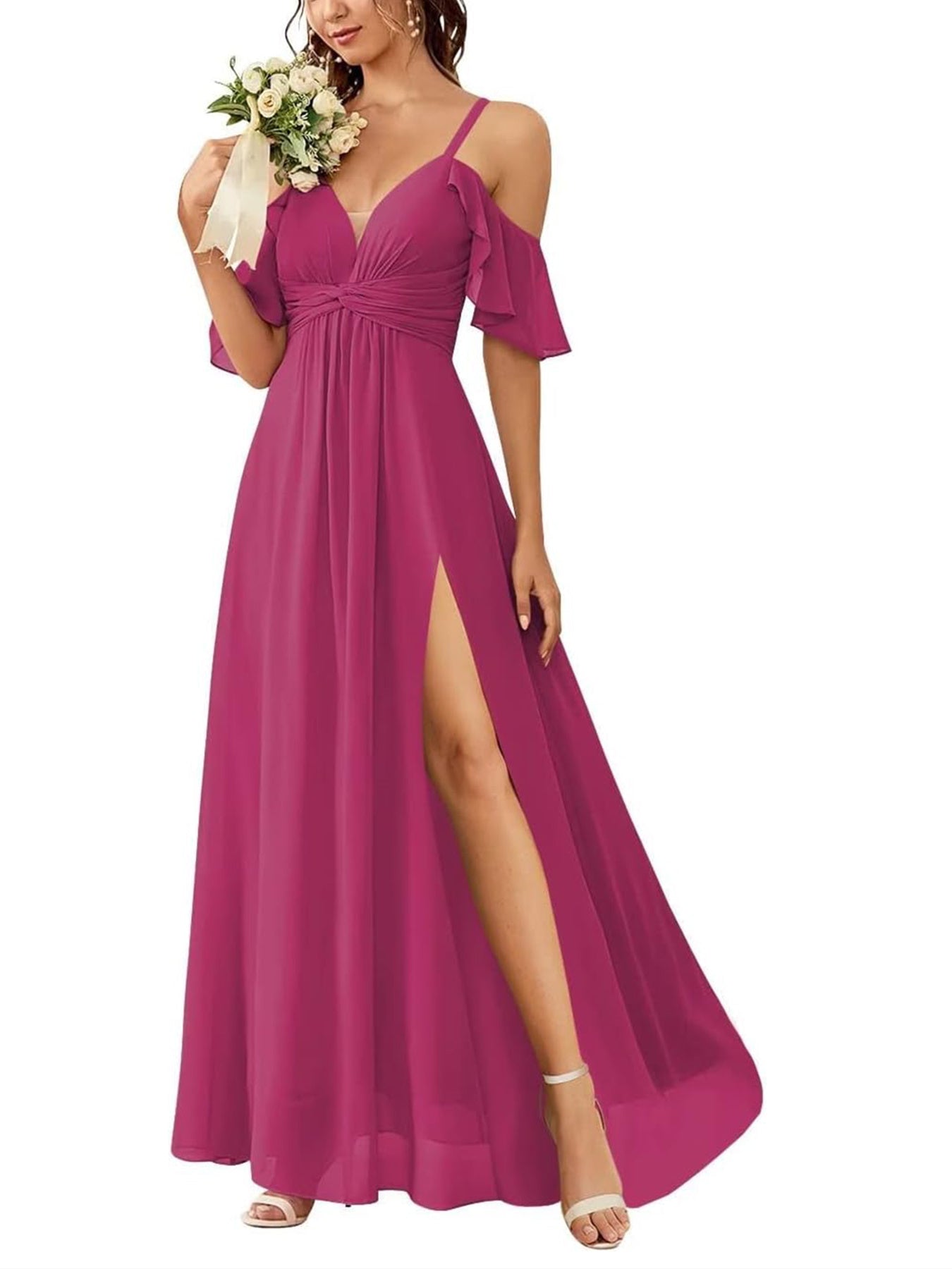A Line/Princess Off-the-Shoulder Floor-Length Bridesmaid Dresses