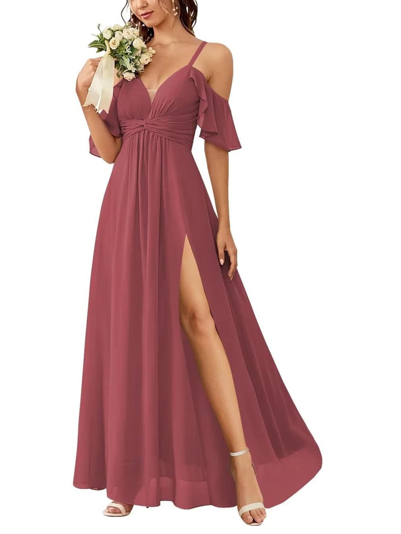 A Line/Princess Off-the-Shoulder Floor-Length Bridesmaid Dresses