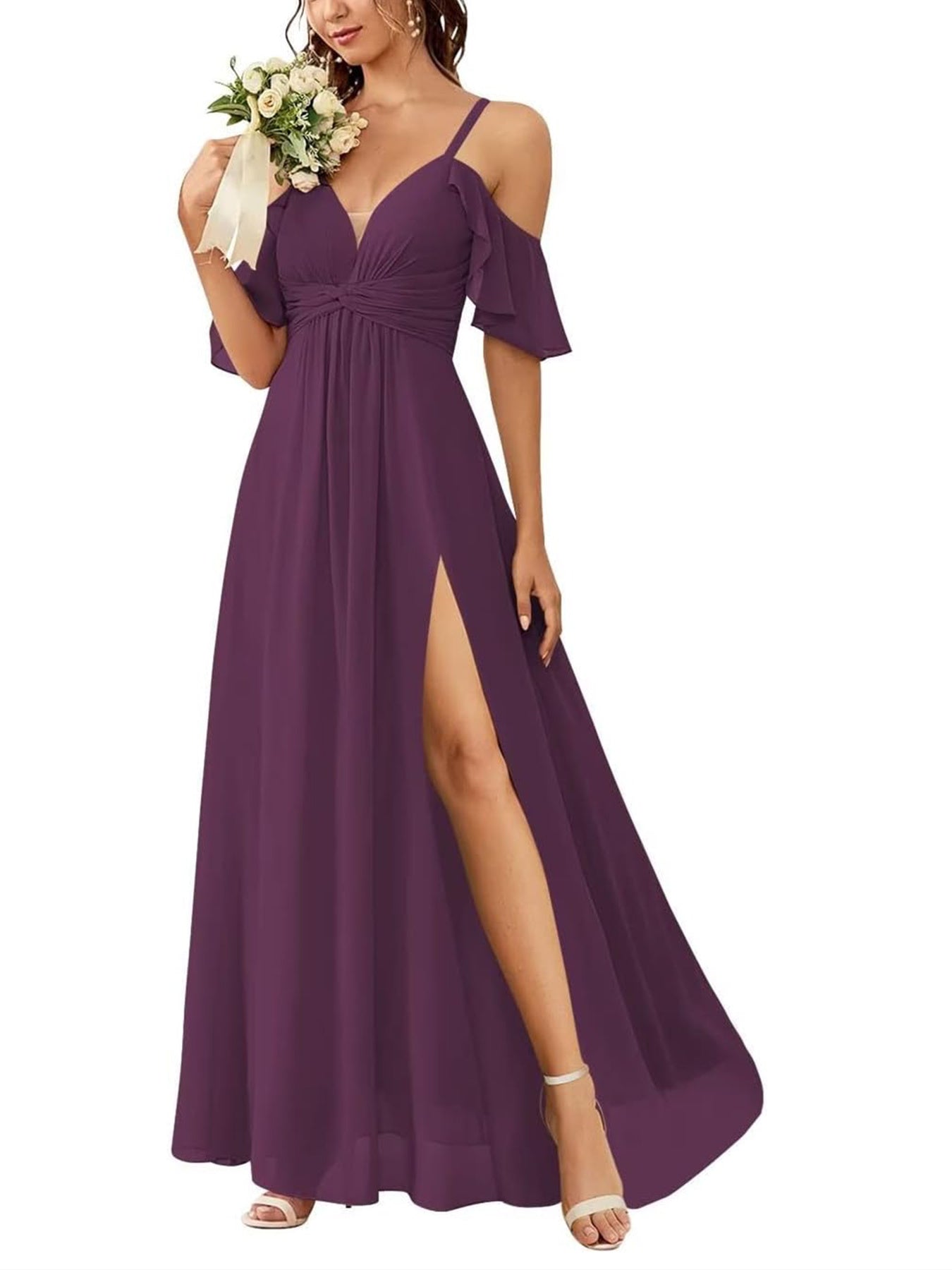 A Line/Princess Off-the-Shoulder Floor-Length Bridesmaid Dresses
