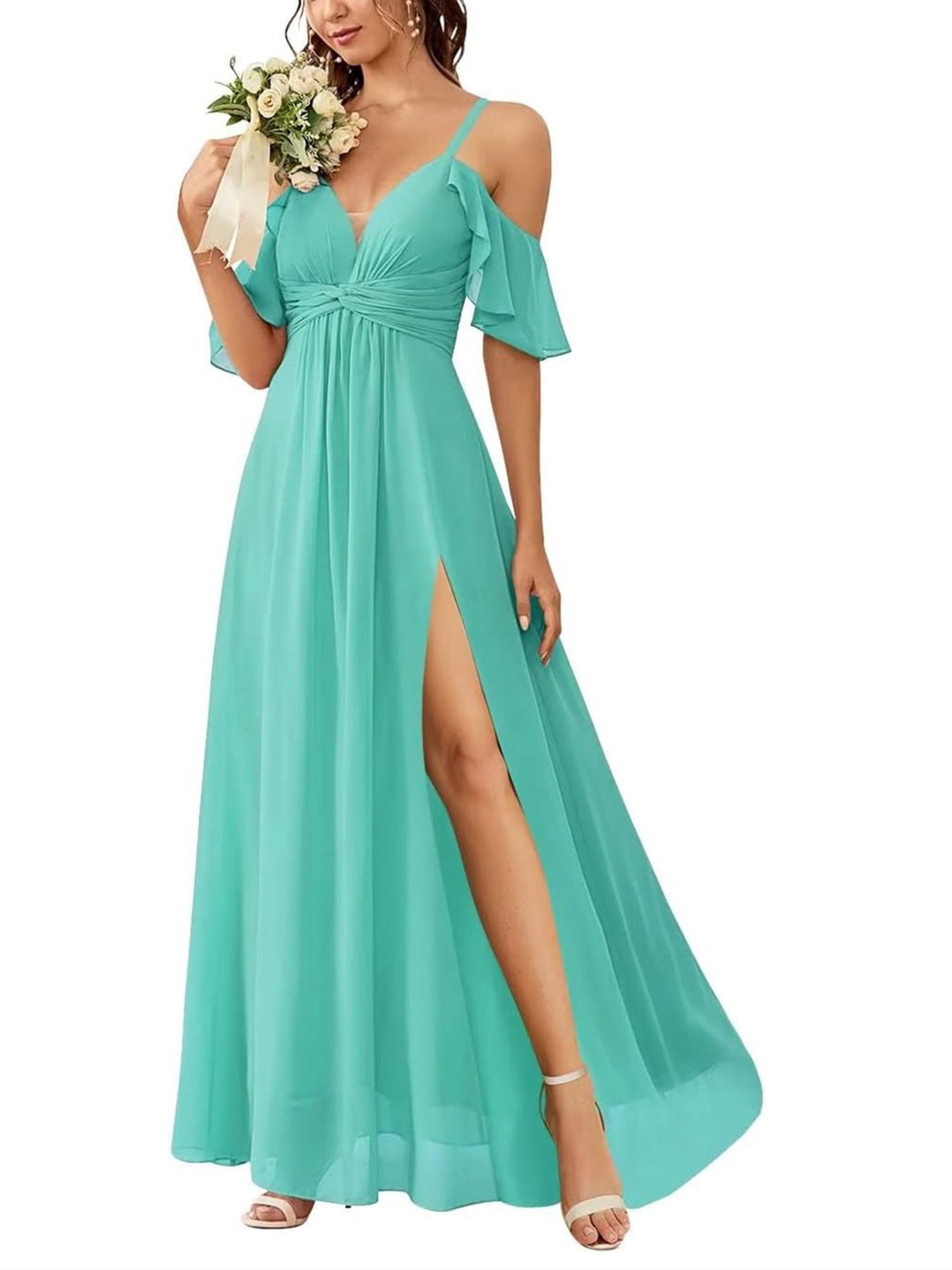 A Line/Princess Off-the-Shoulder Floor-Length Bridesmaid Dresses
