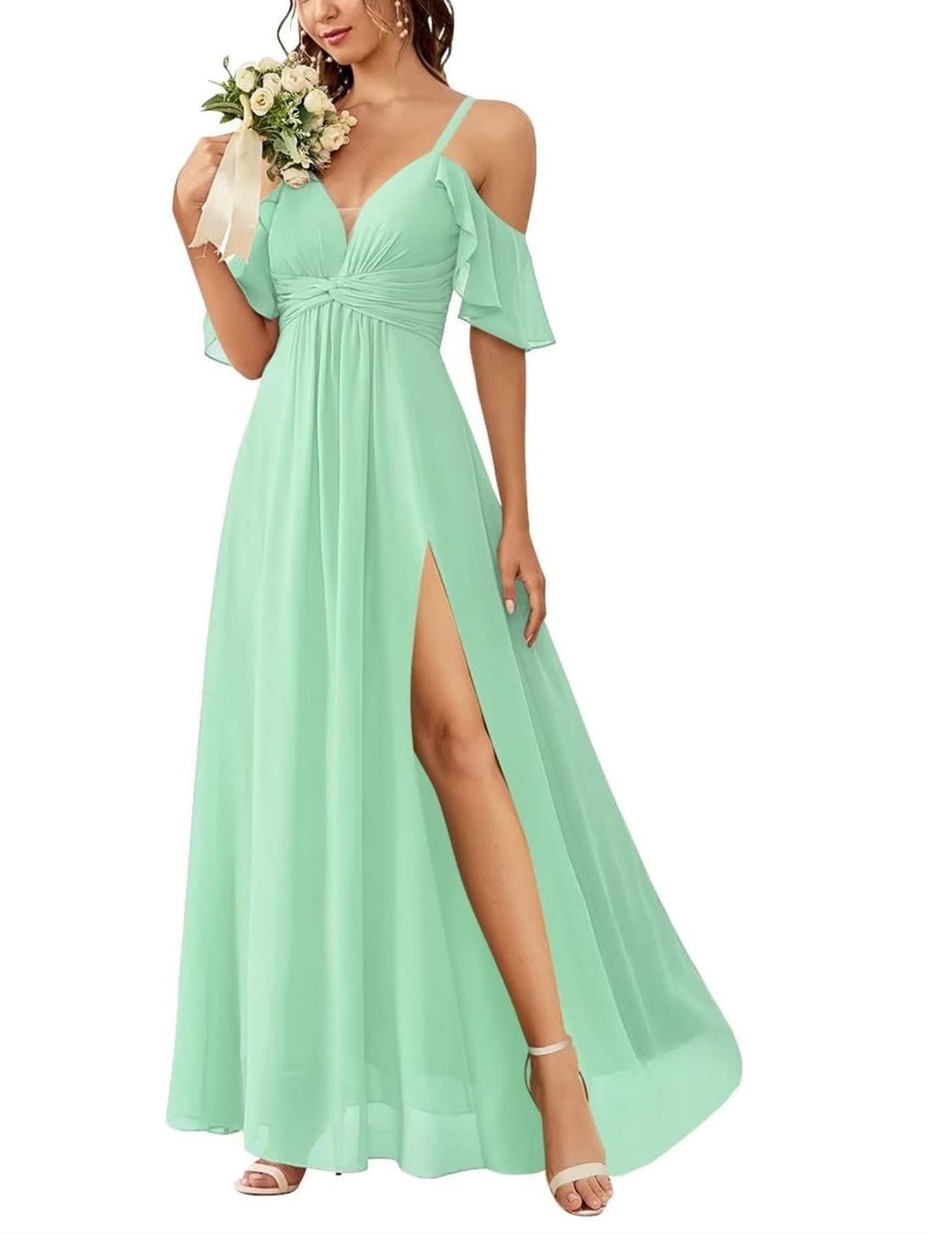 A Line/Princess Off-the-Shoulder Floor-Length Bridesmaid Dresses