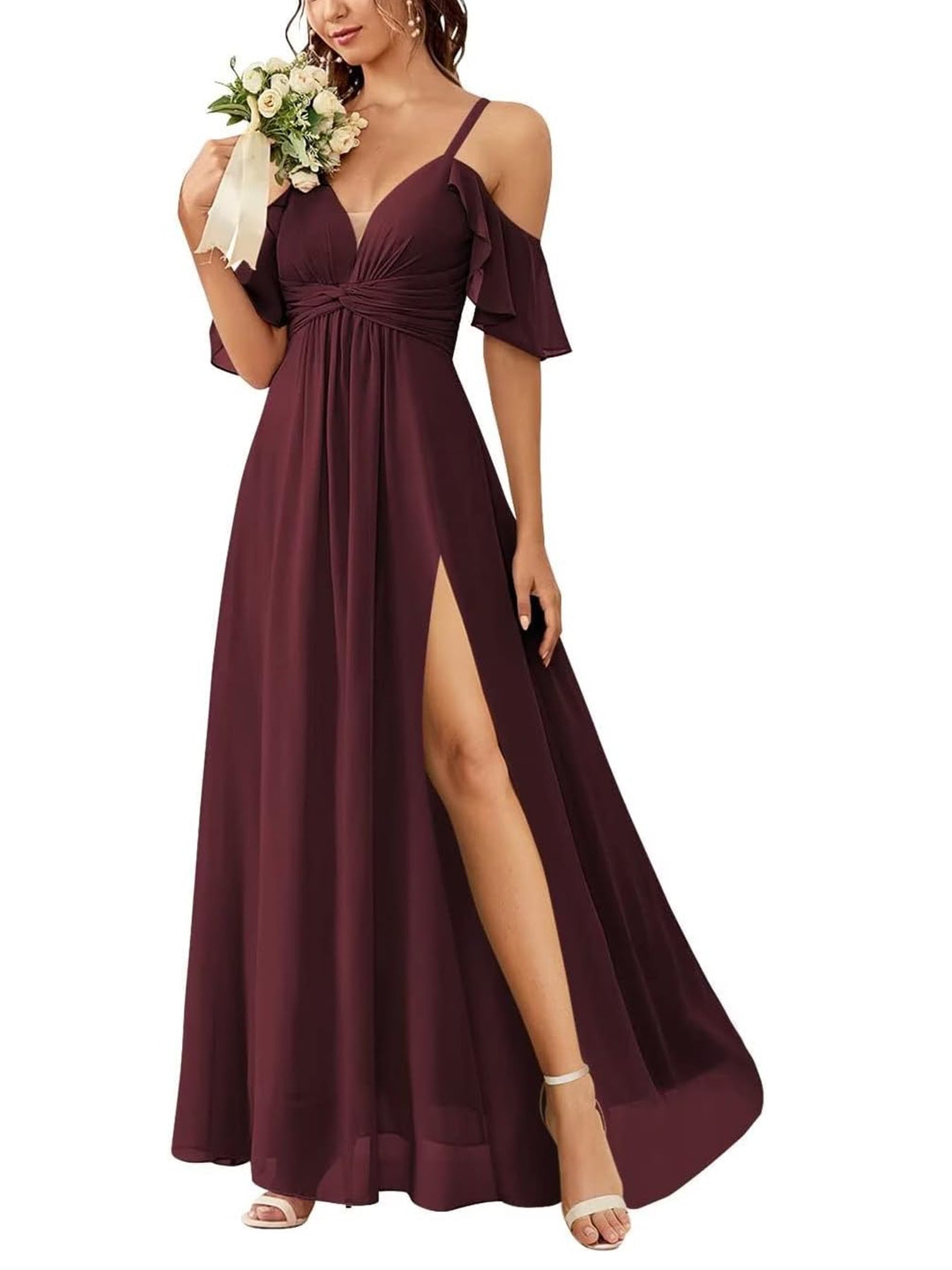 A Line/Princess Off-the-Shoulder Floor-Length Bridesmaid Dresses
