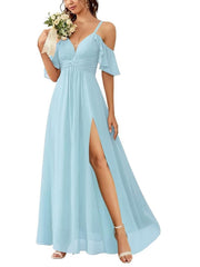 A Line/Princess Off-the-Shoulder Floor-Length Bridesmaid Dresses