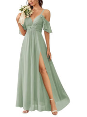 A Line/Princess Off-the-Shoulder Floor-Length Bridesmaid Dresses