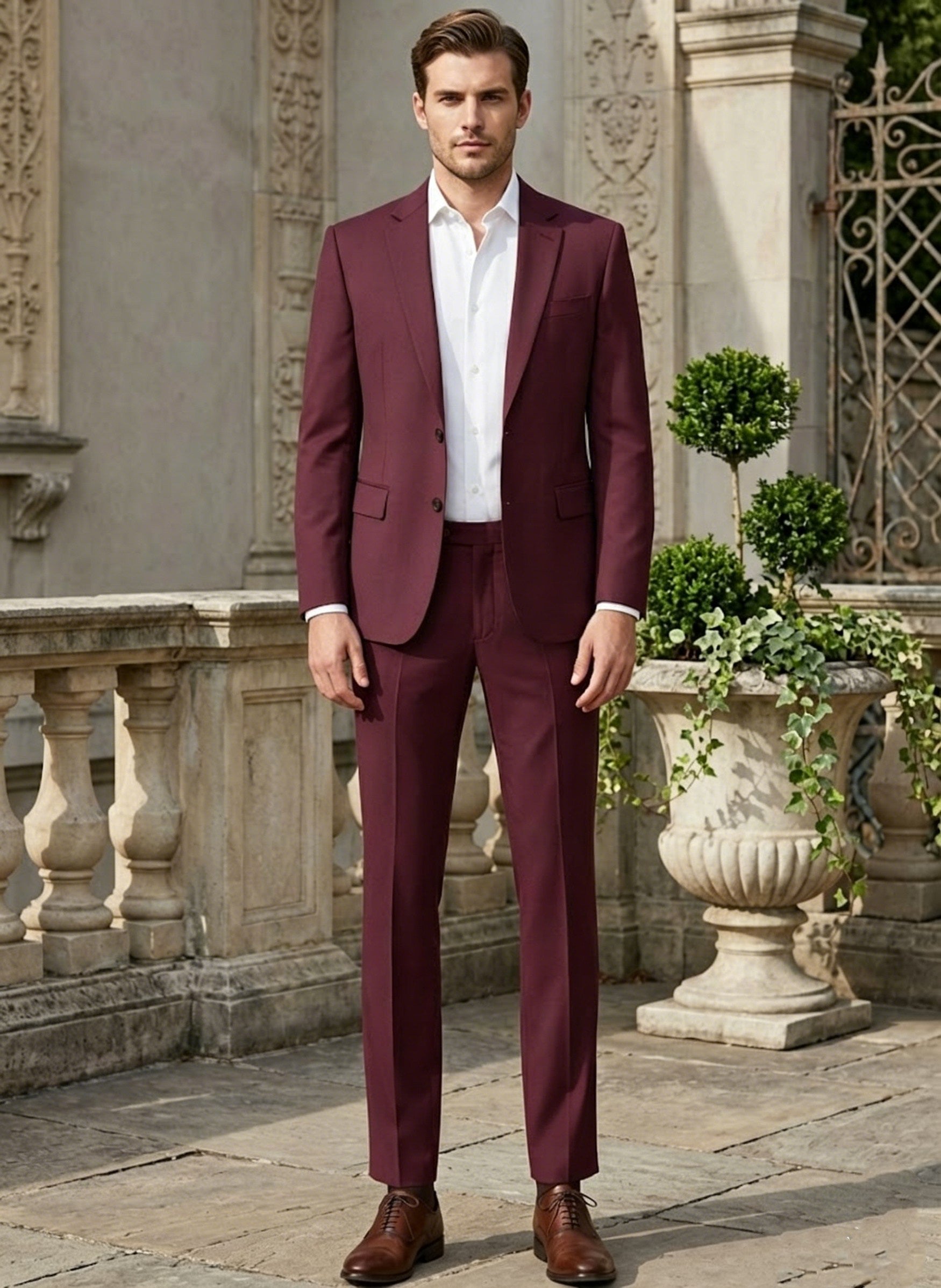 2-Piece Men's Suit, Slim Fit, Wrinkle-Resistant and Stretchable