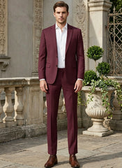 2-Piece Men's Suit, Slim Fit, Wrinkle-Resistant and Stretchable