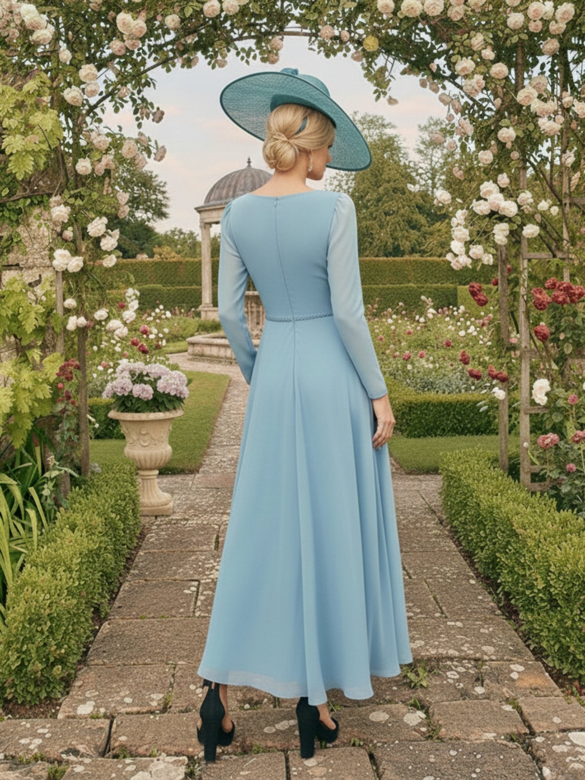 A-Line/Princess Ankle-Length V-Neck Mother of the Bride Dresses with 3D Flowers