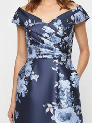 A-Line/Princess Ankle-Length Off-the-Shoulder Printed Flower Mother of the Bride Dresses Sleeveless