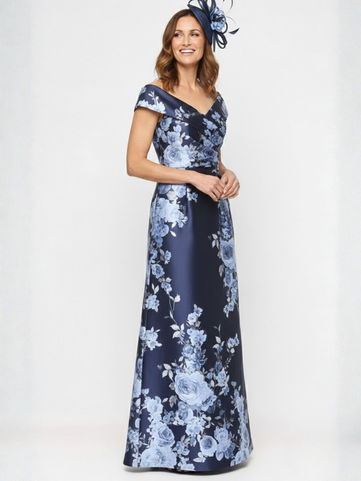 A-Line/Princess Ankle-Length Off-the-Shoulder Printed Flower Mother of the Bride Dresses Sleeveless