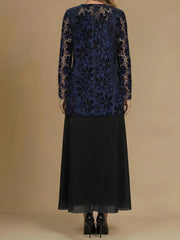 A-Line/Princess 2 Pieces Scoop Mother of the Bride Dresses Ankle-Length Long Sleeves With Lace Jacket