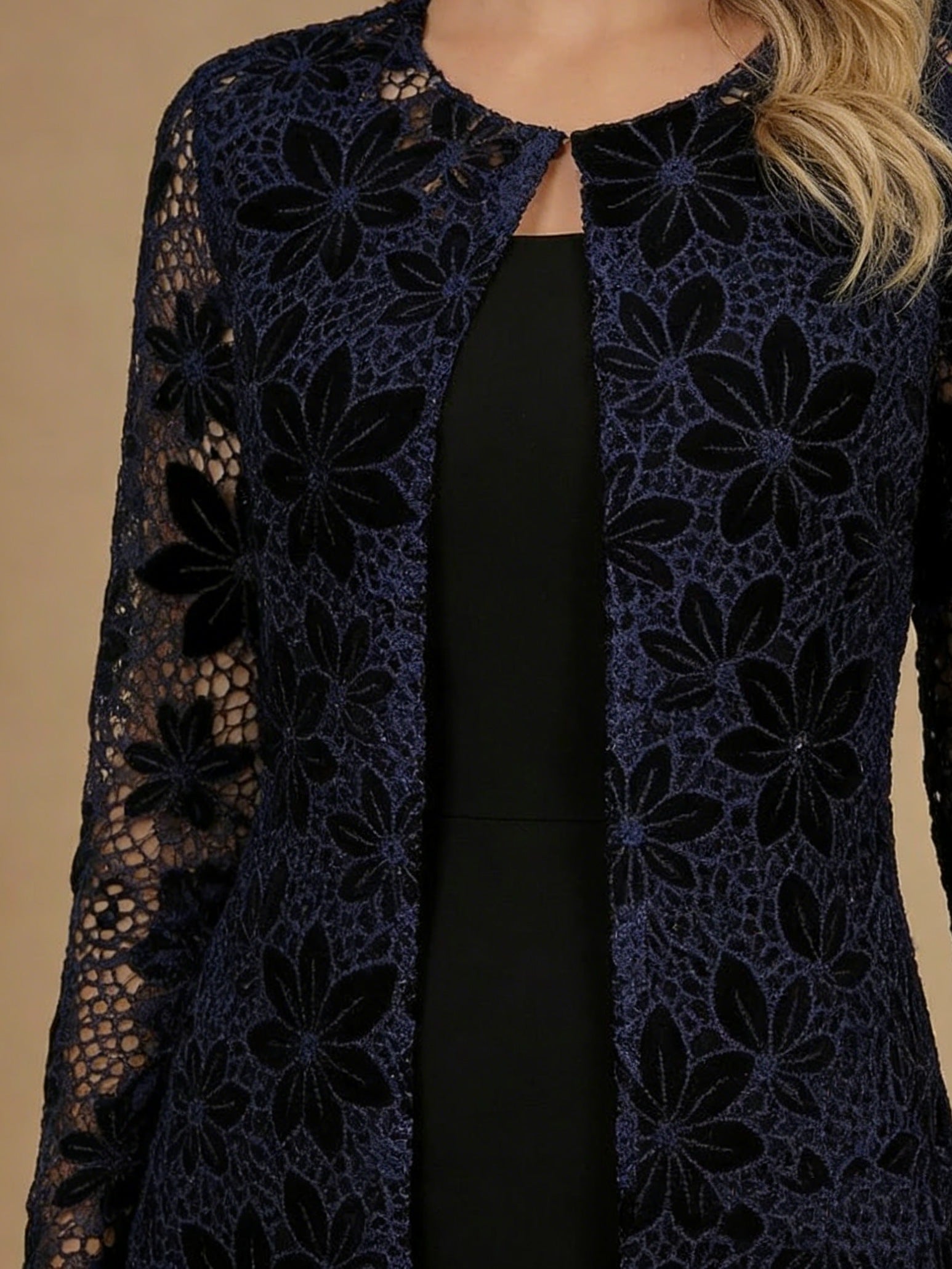A-Line/Princess 2 Pieces Scoop Mother of the Bride Dresses Ankle-Length Long Sleeves With Lace Jacket