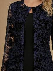 A-Line/Princess 2 Pieces Scoop Mother of the Bride Dresses Ankle-Length Long Sleeves With Lace Jacket